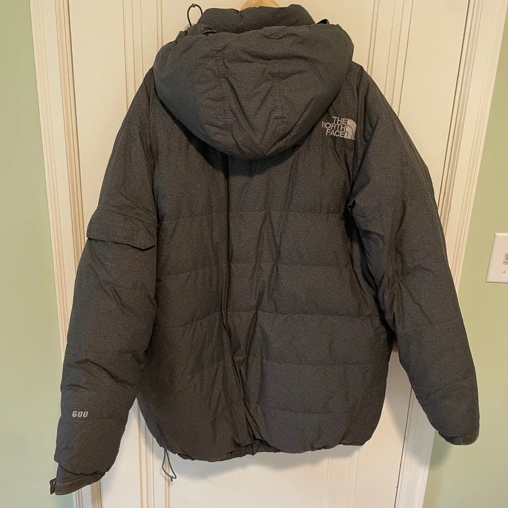 The North Face Mens 600 Down Parka Jacket Gray Puffer Hooded XL